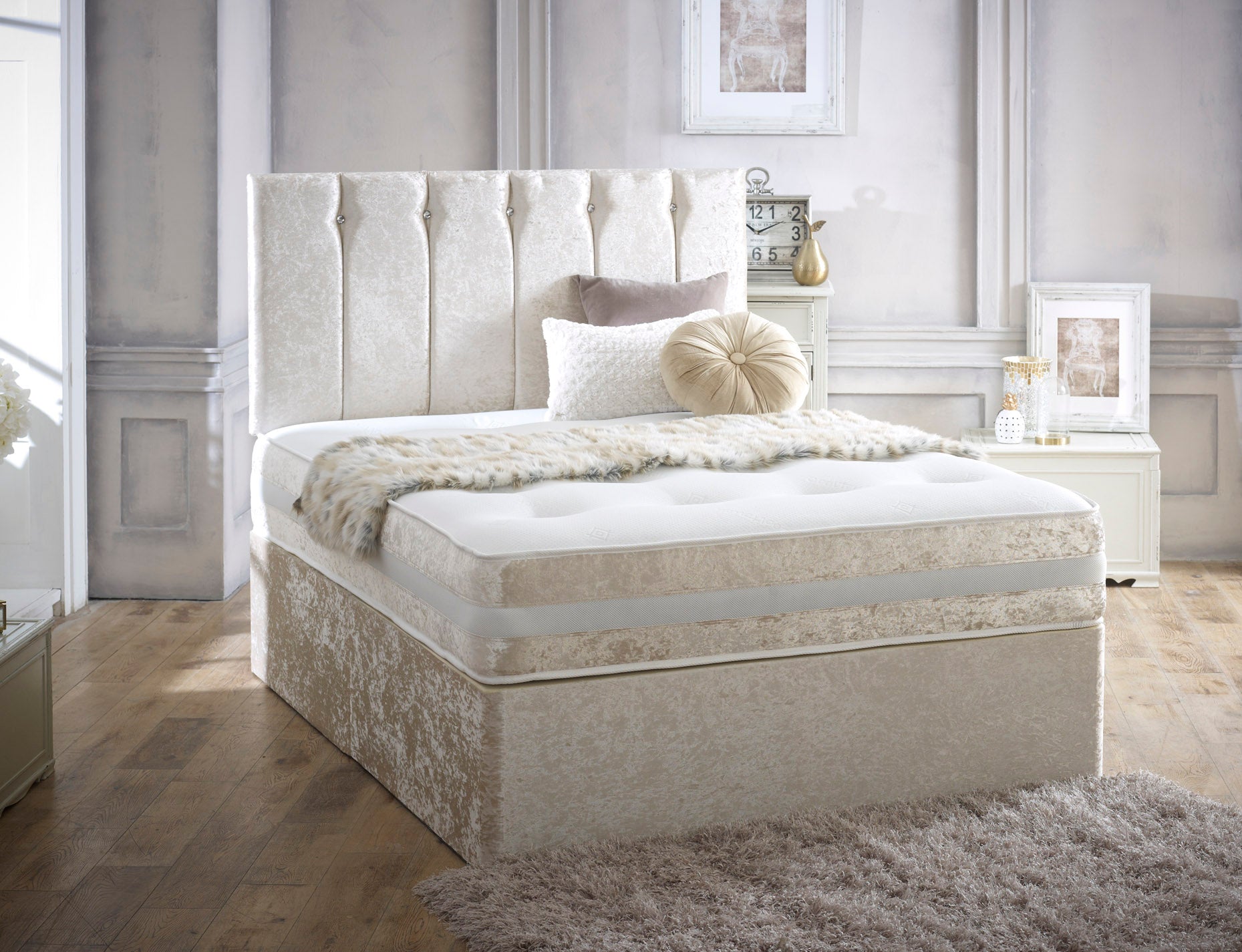 Florence Memory Divan Bed Set with Mattress & Headboard